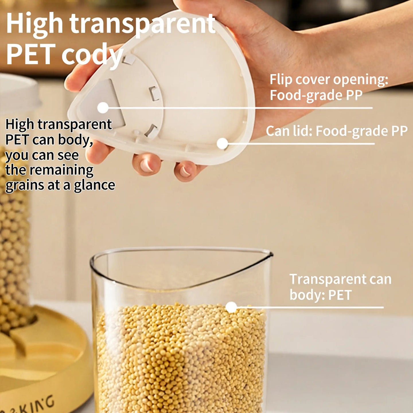 Rotating Grain Storage Jar, Five-Grain Rice Storage Container, Compact Divided Storage Box Ideal for Home Kitchens, Features Airtight Moisture-Proof Design and Transparent Practicality. Perfect for Organizing Essentials and Makes a Thoughtful Gift.