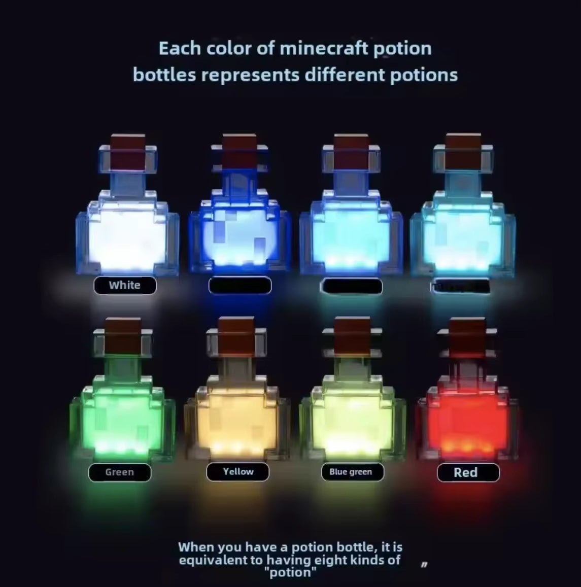 Magic Potion Bottle Tap to Cycle 7 Colors Mood Night Light Cool Bedside Desk Decor Small Ornaments Gift for Kids Teens Adults