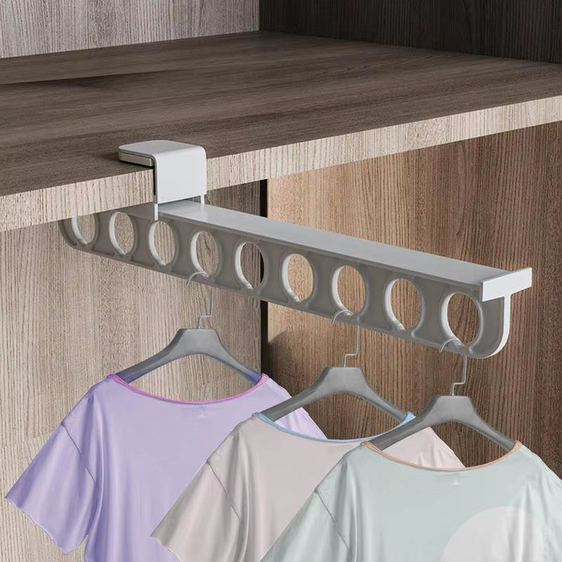 Retractable Wardrobe Rail Clothes Hanger Towel Coat Rack Closet Cabinet Storage Organizer Pull Out Hanging Wardrobe Rail Rod