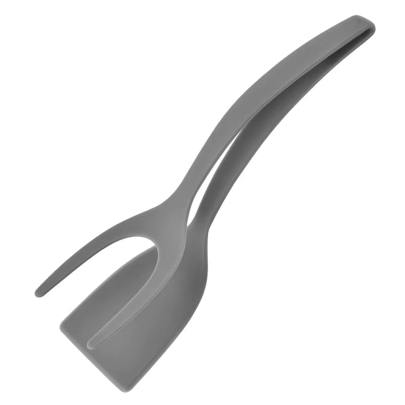 2 in 1 Nylon Grip Flip Tongs Egg Spatula Tongs Steak Spatula Tongs Clamp Pancake Fried Turners Kitchen Accessories