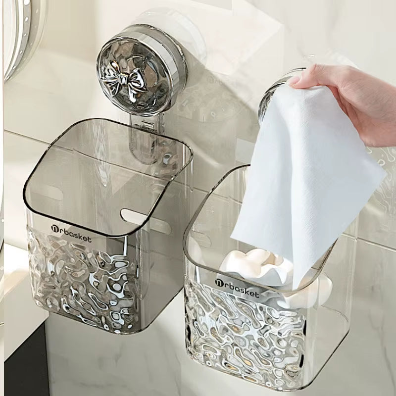Shower Suction Cup Shelf Basket Light Glacier Pattern One Second Installation Bathroom Organizer Storage Rotating to Suck Remove