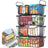 VANCASTLE Freezer Organizer Bins with Foldable Handle, Stackable Freezer Baskets for 3.5-7 Cu.Ft Deep Chest Freezer Organization, Coated Metal Freezer Storage Bins with Better Space Utilization