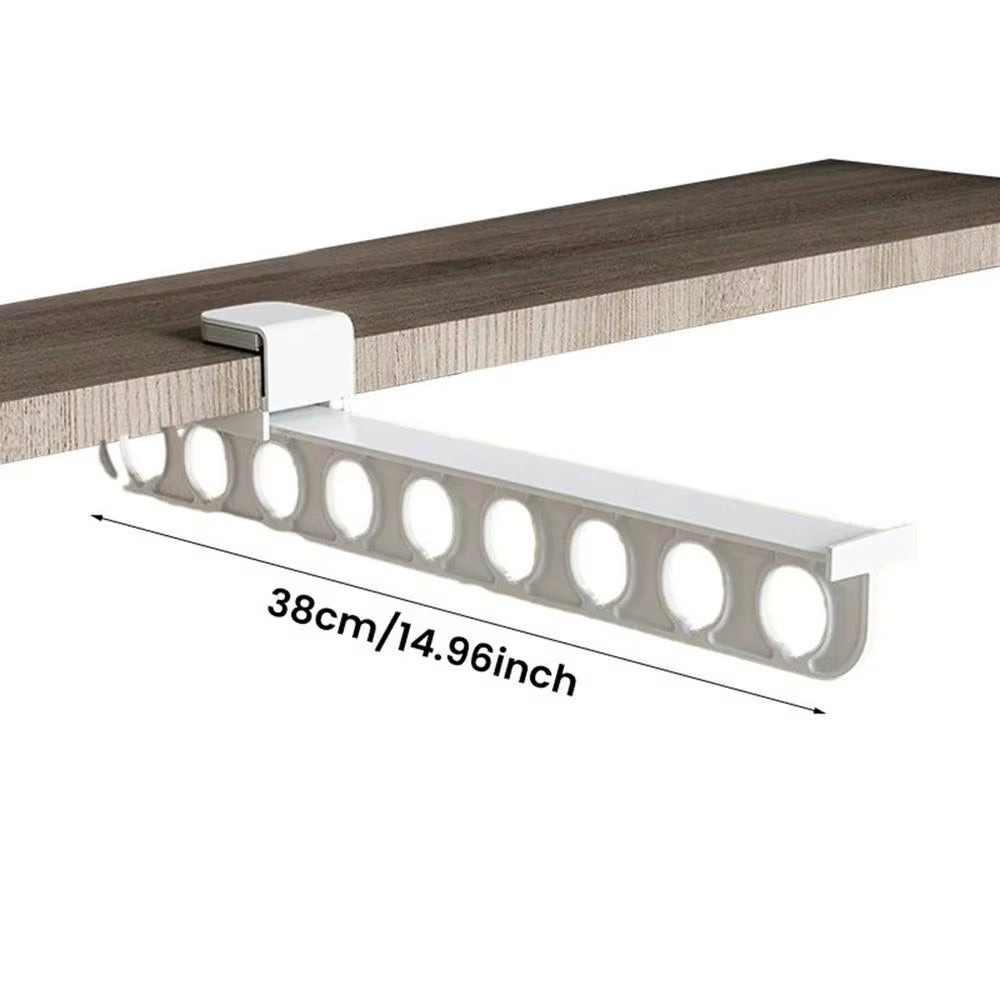 Retractable Wardrobe Rail Clothes Hanger Towel Coat Rack Closet Cabinet Storage Organizer Pull Out Hanging Wardrobe Rail Rod