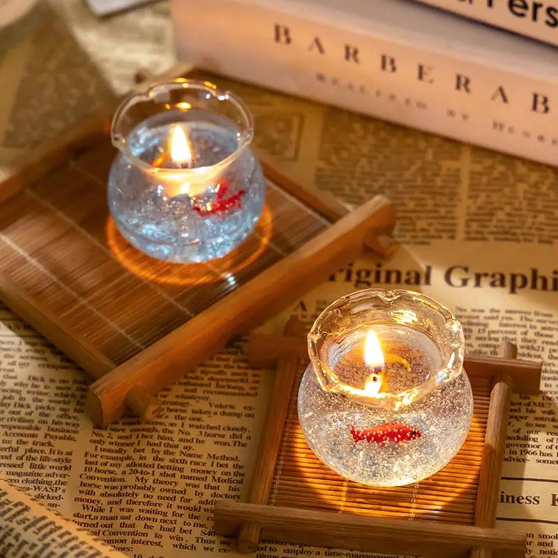 🐠🕯️ Relax & Glow – Mini Fish Tank Aromatherapy Candle