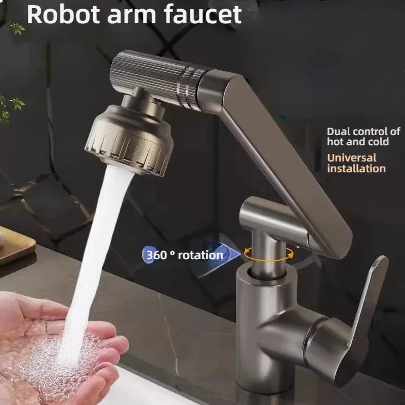 1080° Swivel Kitchen Sink Faucet Bathroom Sink ABS Faucet Basin Faucet Multifunction Cold and Hot Water Tap