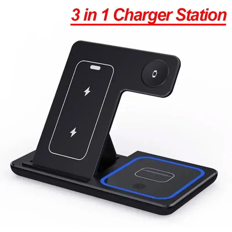 🔋✨ Charge Everything in One Place – 3-in-1 Wireless Charging Station