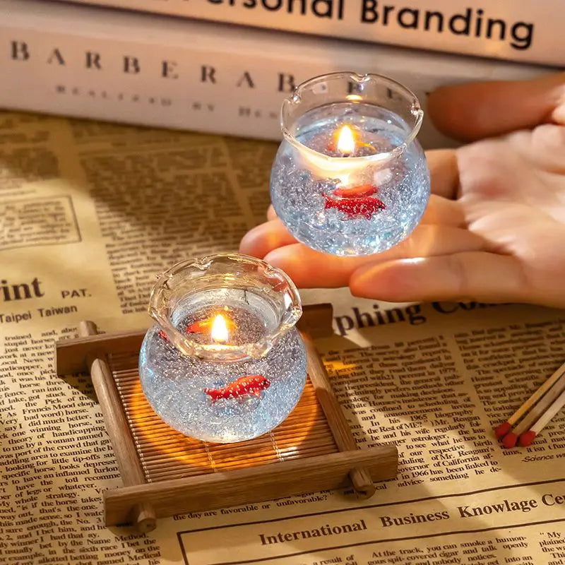 🐠🕯️ Relax & Glow – Mini Fish Tank Aromatherapy Candle
